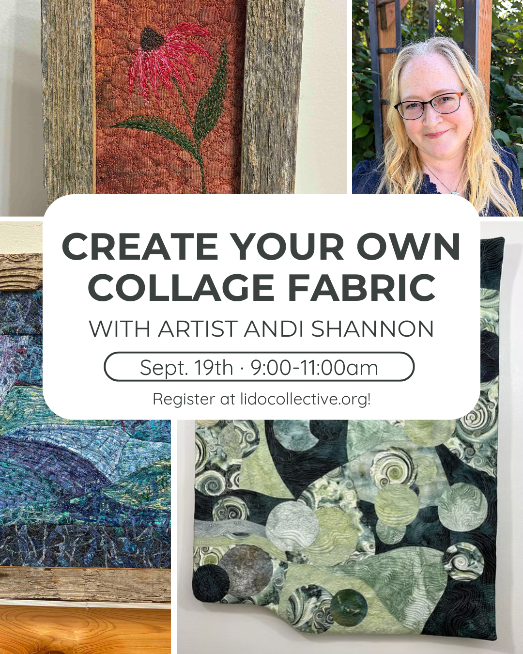 Create Your Own Collage Fabric: Free Motion Fun with Andi Shannon