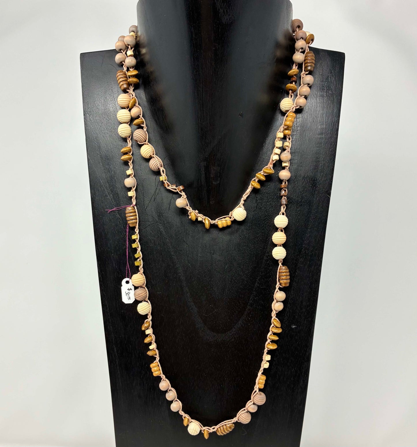 NECKLACE Wood/Brown crochet