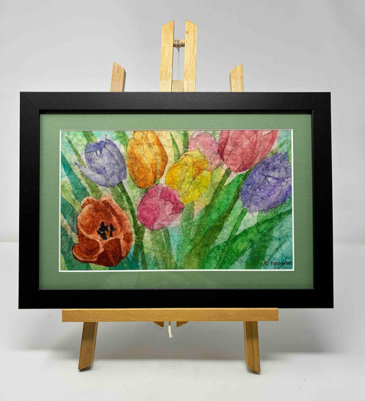 Tulips Watercolor painting 10.5x6.5