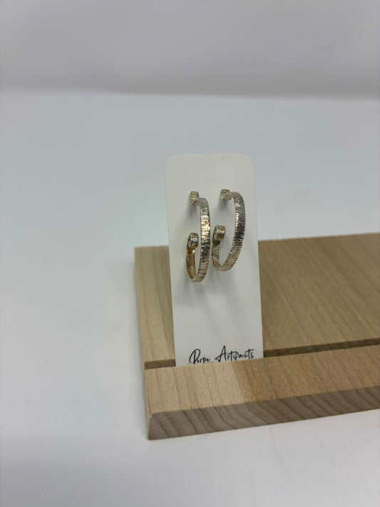 EARRINGS Textured Hoop Spiral # 44