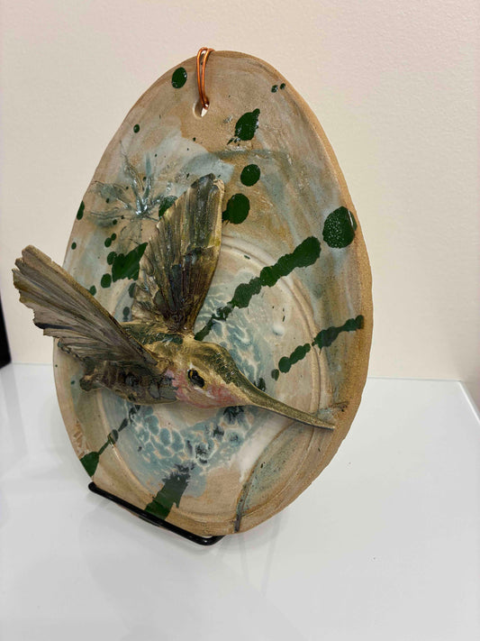 Hummer in Rain Clay Sculpture