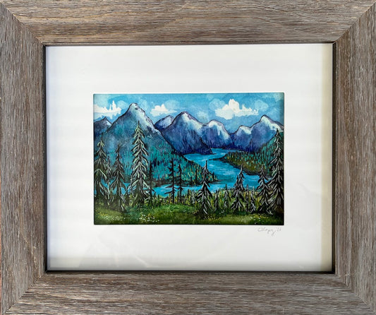 "Let's Go" watercolor landscape