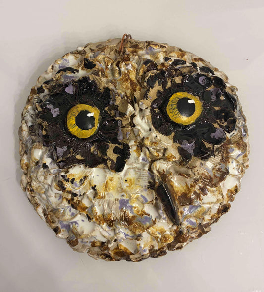 Askance Owl Clay Sculpture