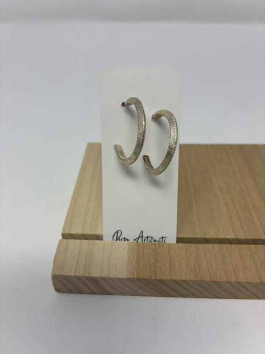 EARRINGS Textured hoops small #34